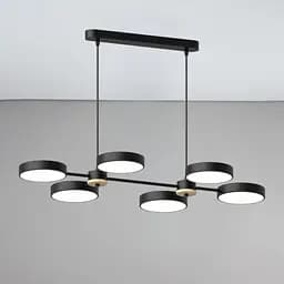 Люстра подвесная светодиодная Sirius B X13284/6 BK+WOOD черная