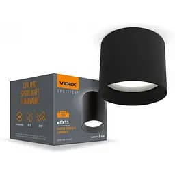 Світильник Videx під лампу GX53 накладний Чорний VL-SPF15A-B