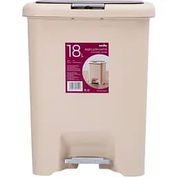 Ведро для мусора MBM My Home с крышкой и педалью 18 л бежевое (BIN-03 18L BEIGE)