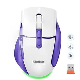 Миша MEETION 2.4 G + Bluetooth wireless gaming mouse BTM001 |800-1200-1600-2400dpi, 7keys, 35/140h, Type-C Charging, RGB|