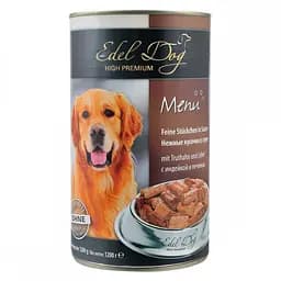 Вологий корм для собак Edel Dog 1200 г (індичка та печінка в соусі)