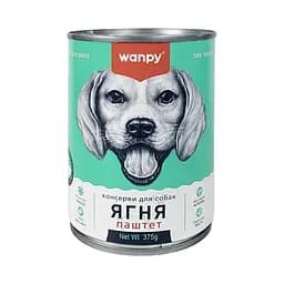 Паштет для собак Wanpy Lamb 375 г з ягням і куркою, без злаків, ніжна текстура, підтримка здоров'я
