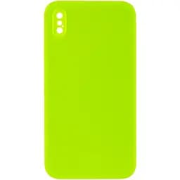 Чохол Epik Silicone Case Square Full Camera Protective AA NOLOGO для Apple iPhone X/XS 5.8 Салатовий/Neon green