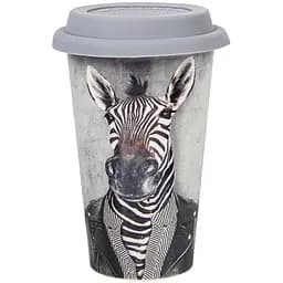 Чашка с силиконовой крышкой Elen Dekor Зебра 350 мл (924-615)