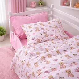 Пододеяльник бязь MirSon Little Teddy pink 110х140 см (2200012567449)