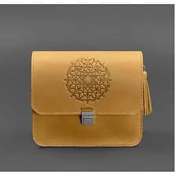 Шкіряна жіноча бохо-сумка Лілу жовта Crazy Horse