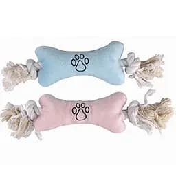 Flamingo puppy plush bone мягкая игрушка для щенков в виде косточки с веревочными ручками 22х75х4
