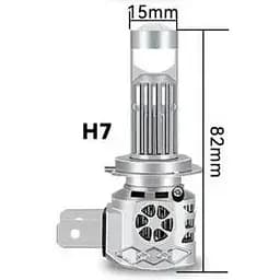 Led лампи для авто з лінзою H7, світлодіодні лампочки у фари - лід лампи н7 з лінзою - мініатюра 2
