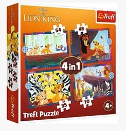 Пазлы 4в1 "Храбрый Король Лев" 34653 Trefl, в коробке (5900511346534)