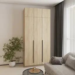 Шафа 3-дверна з антресоллю MebelStar Оскар ДСП BL-B, блок шухляд 120x52x260 см Дуб сонома (MBS-4907)