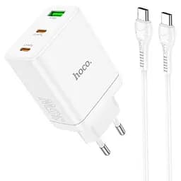 МЗП Hoco N33 Start PD35W (1USB-A/2C) + кабель Type-C to Type-C White