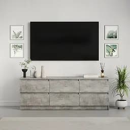 Тумба під телевізор MebelStar Нео 6Ш 150x43x53 см Бетон (MBS-1280) - мініатюра 2