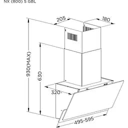 Витяжка похила Pyramida NX 50 [800] S GBL [142796] - мініатюра 6