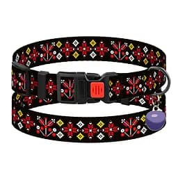 Нашийник для собак Барксі Urban патріотичний Вишиванка чорна