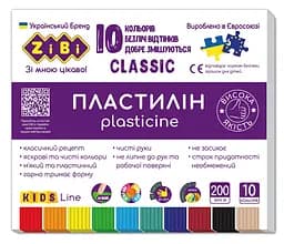 Пластилин Classic KIDS Line, 10 цветов, 200 г, ZB.6232