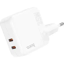 Зарядний пристрій Hoco C110A Lucky 35 W 2 виходи порти USB-C