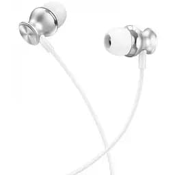 Наушники Hoco M106 Fountain metal with mic silver 39187