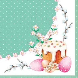 Серветки паперові Silken пасхальні Пасхальна композиція 33 x 33 см 18 шт.