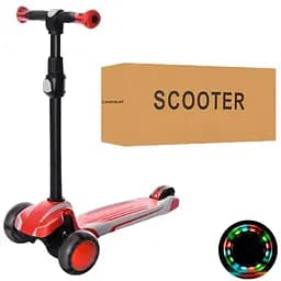 Самокат детский iTrike с подсветкой 30х12х65-80 см Разноцветный 000222619