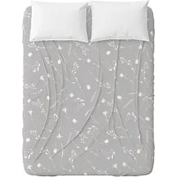 Простирадло Home Line Волошки бязь 150х215 см білі на сірому (165434)