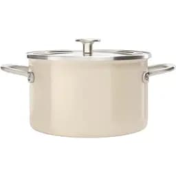 Каструля з кришкою KitchenAid Steel Core 20 см мигдальний крем (CC003266-001) - мініатюра 2