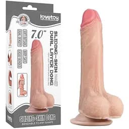 Фаллоимитатор LoveToy Sliding Skin Dong 15.5 см телесный