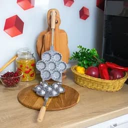 Форма алюминиевая для выпечки кексов, корзинок и тарталеток на плите (7 тарталеток), ХЕАЗ Серый 81866