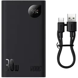 Портативна батарея Baseus 20000mAh 30W Adaman 2 + кабель USB для Type-C 0.3m PPAD050101 чорна - мініатюра 6