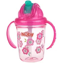 Поїльник Nuby з трубочкою-непроливайкою 240 мл рожевий (NV0414017pink)