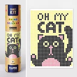 Картина по номерам стикерами в тубусе Кот 1200 стикеров Умняшка33х48 см разноцветная 000261025