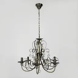 Бронзова люстра-підсвічник на 6 ламп у корпусі Ø 60 см | Арт. 6349/6 | Line F