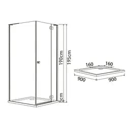 Душова кабіна Volle Benita 90x90 10-22-905Rglass - мініатюра 5