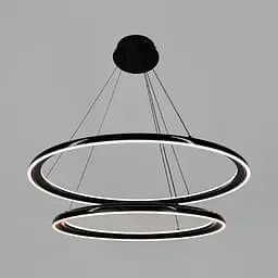 Сучасна підвісна люстра з двома чорними кільцями Ø 80+60 см | Line F | Арт. MJ341-800+600 BK