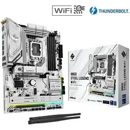 Материнська плата AsRock B860 Steel Legend WiFi (1851/B860, 4*DDR5, 2*PCIex16, HDMI/DP/TB4, 4xSATA, 4xM.2, 2.5Glan, 7. (B860 Steel Legend WiFi) - мініатюра 2