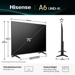 LED-телевізор Hisense 75A6Q (7134236) - мініатюра 2