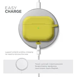 Силіконовий чохол для навушників Apple AirPods Pro 2 2022, Hang Case, жовтий, ультратонкий захисний кейс товщиною 2 мм, захист від подряпин, пилу та ударів, компактний, з карабіном для кріплення, ArmorStandart (ARM68593) - мініатюра 7