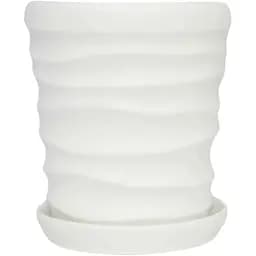 Керамічний горщик Nana Keramiks Дюна 2 л муар білий (duna-2-mr-wth)