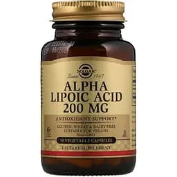 Альфа-ліпоєва кислота Solgar Alpha Lipoic Acid 200 мг 50 веган капсул