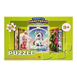 Дитячі пазли "Яскравий Єдиноріг" Сувенір-декор Puz-M-9, 24 елементи, розмір 30х42 см
