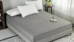 Стьобаний наматрацник-чохол з котону 180x200x28 см темно сірий