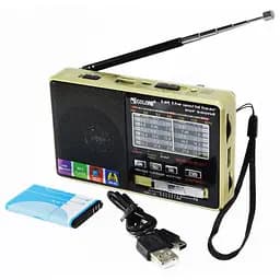 Радиоприемник с MP3 плеером, Golon RX-2277 цвет "Золото" от флешки c USB + Micro SD и аккумулятором (ST)