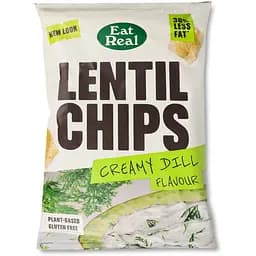 Снеки з сочевиці Eat Real зі смаком вершків та кропу 95 г