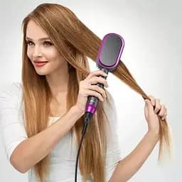Електрична щітка-випрямляч HOCO HP44 Electric straightening hair comb з дисплеєм 40Вт Рожевий - мініатюра 4