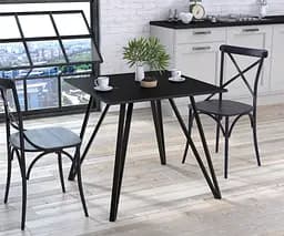 Обідній стіл Ліма 80-80 Прямі кути Loft Design (Венге Луізіана)
