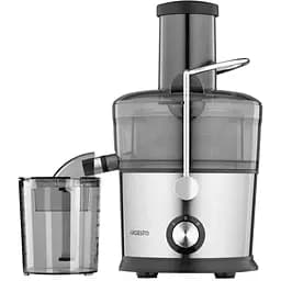 Соковитискач Ardesto JEG-800, Black/Silver, відцентрова, 800Вт, ємність для соку 1000мл, 2 швидкості, горловина "ціле яблуко" 75мм, малошумний двигун, протиковзні ніжки