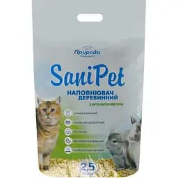 Наповнювач деревинний Природа Sani Pet Універсальний яблуко 2.5 кг