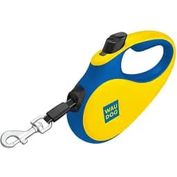 Повідець-рулетка для собак Waudog R-leash, малюнок "Colors of freedom", S, до 15 кг, 5 м, світловідбивна стрічка - мініатюра 4