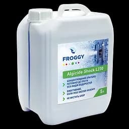 Шоковий швидкодіючий альгіцид для басейну Froggy Algicide Shock L230 проти водоростей, 5 л
