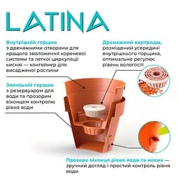Вазон Santino Latina з картриджем 2.5 л кремовий (2023018) - мініатюра 3