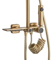 Душова система Rea Helix brushed gold з виливом REA-P6621, Золотий - мініатюра 4